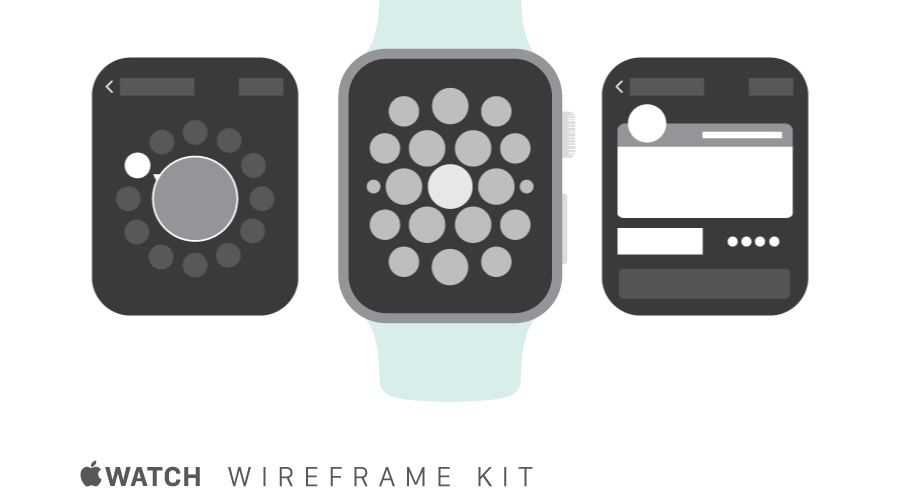 Apple Watch free wireframe template Illustrator AI Format