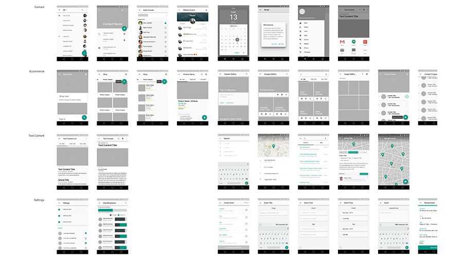 Material Design ui-kits free wireframe template Sketch Format