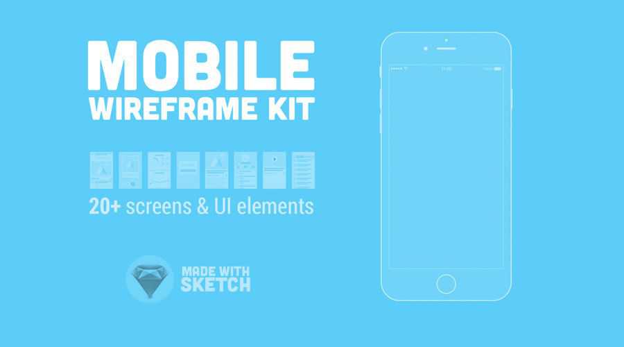 Mobile Wireframe Kit free wireframe template Sketch Format
