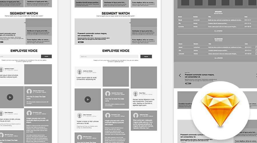 Website free wireframe template Sketch Format