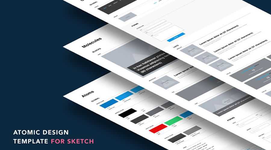Atomic Design free wireframe template Sketch Format