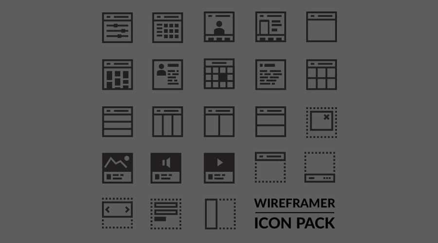 Wireframer Icon Pack free wireframe template SVG Format