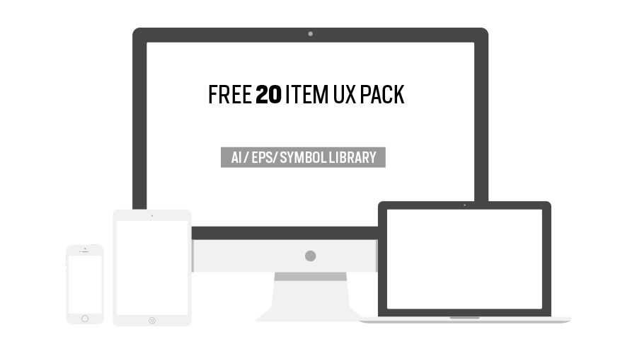 UX Device Pack free wireframe template Illustrator AI EPS Formats
