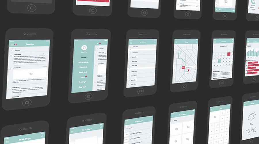 UX Set free wireframe template Illustrator AI Format