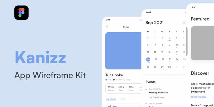 Kanizz Mobile App Wireframe UI Kit