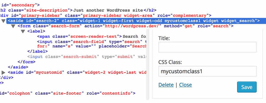 Widget CSS Classes