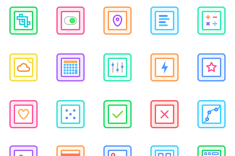 Gallericons – 30 Free Rounded & Colorful Icons for Sketch