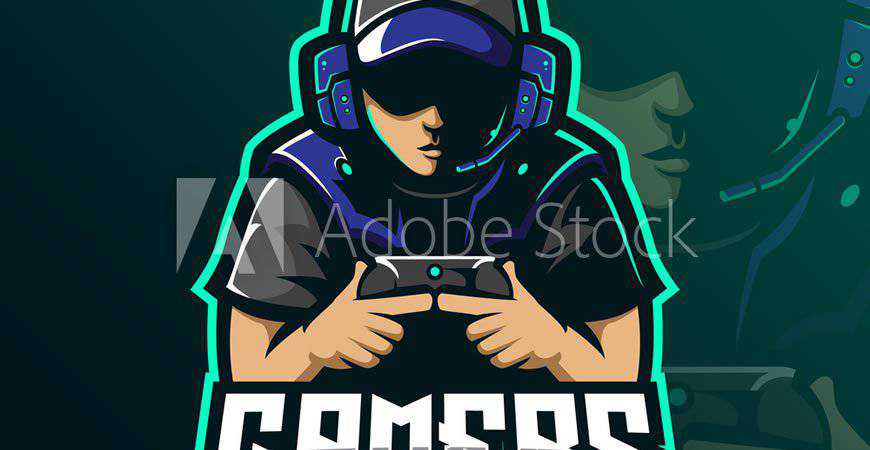 Gamer Mascot Logo Template video game