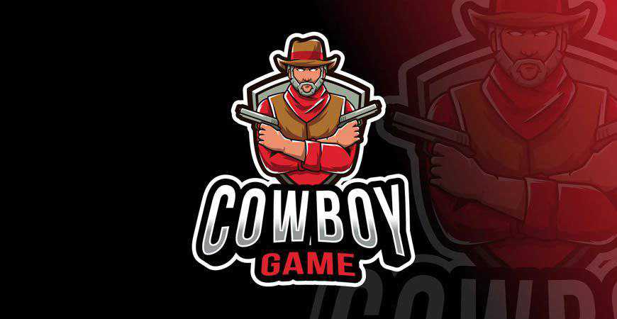 Cowboy Game Logo Template gamer video