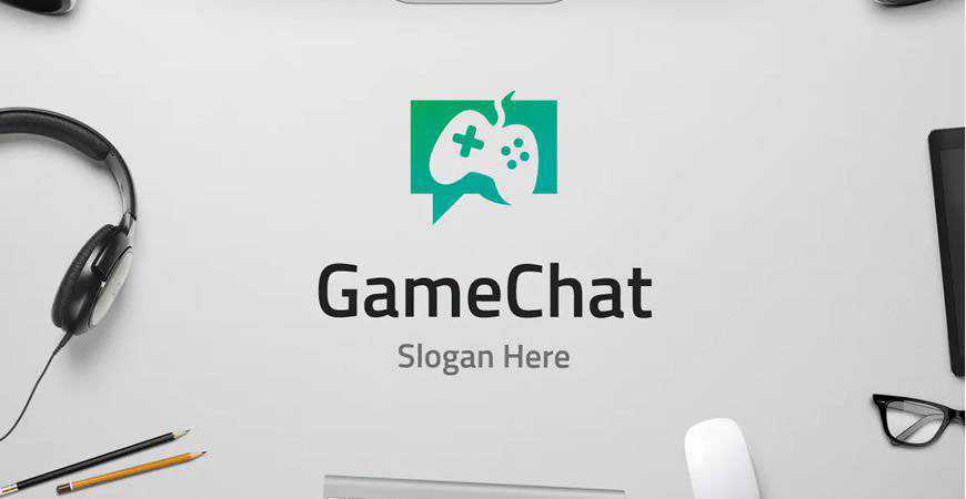 Game Chat Logo Template gamer video game