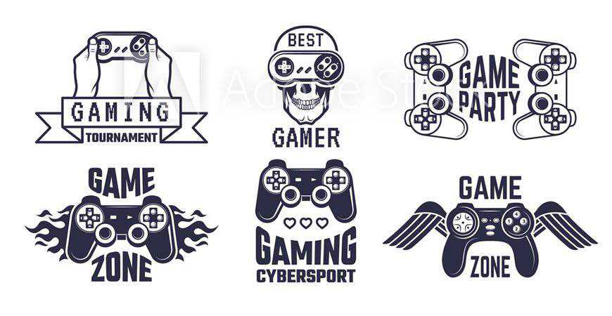 Video Gaming Logo Template Set gamer video game