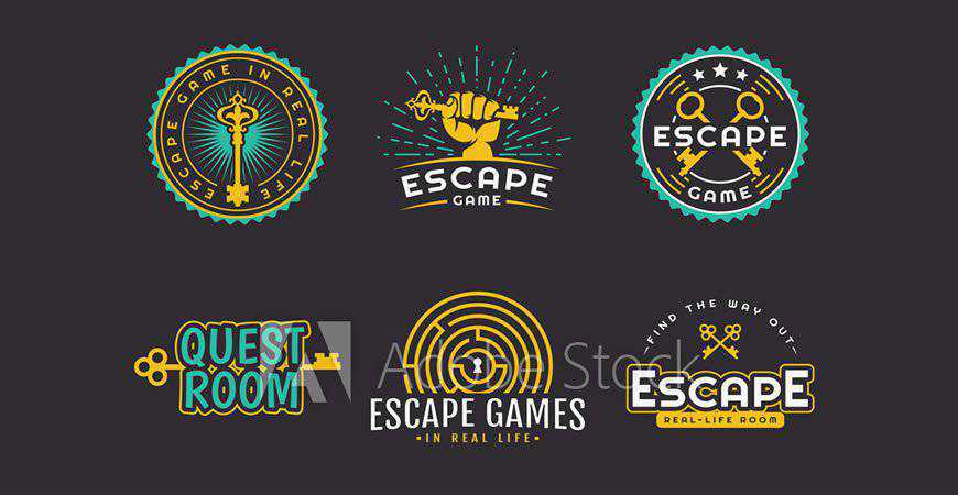 Quest & Escape Room Logo Template gamer video game