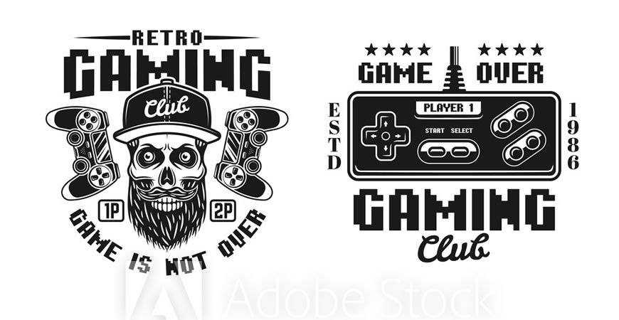 Retro Gaming Club Logo Templates gamer video game