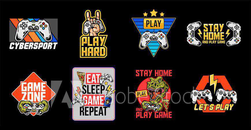 Collection of Video Game Logo Templates gamer video game