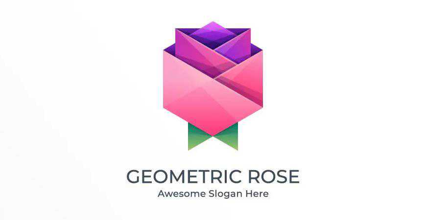 Rose Color geometric logo template