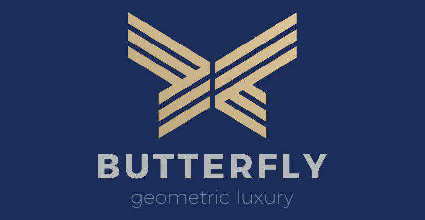 Butterfly geometric logo template