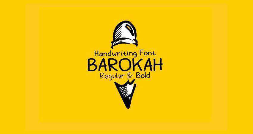 Barokah Uppercase font free Lowercase Display hand-drawn font free