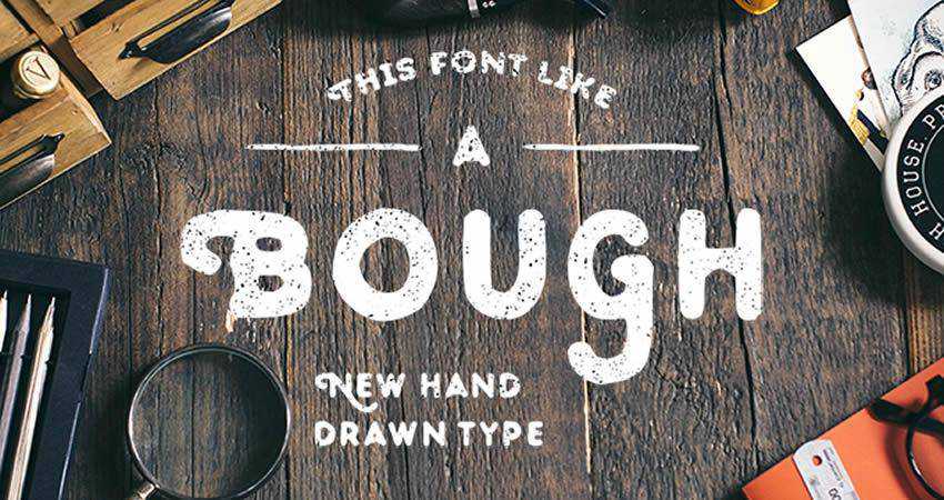 Bough Hand-Drawn Typeface free font hand-drawn font free