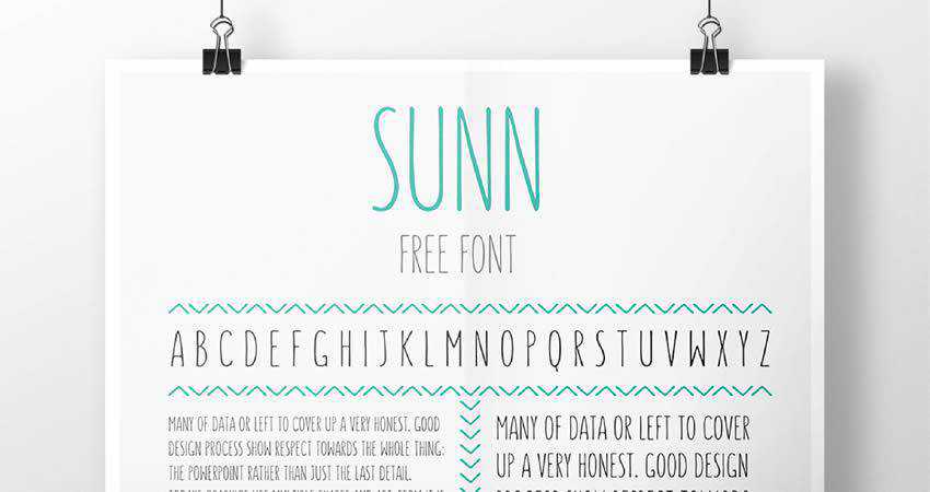 SUNN Uppercase Handwriting Font free hand-drawn font free