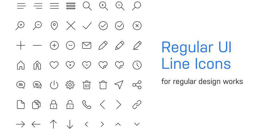 Regular UI Line Icons