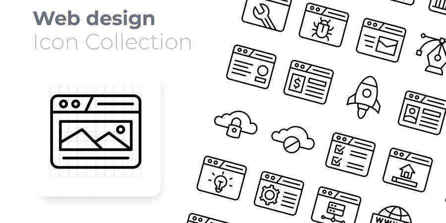 Web Design Outline Icon Collection