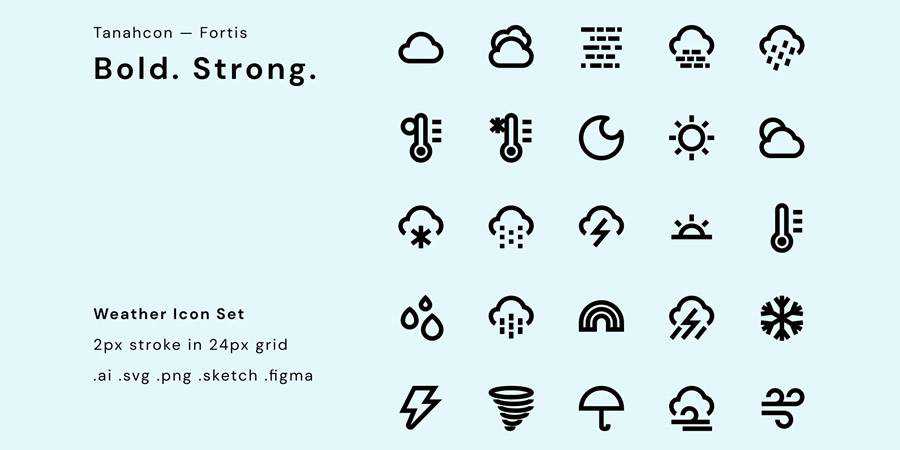 Bold Weather Icon Set
