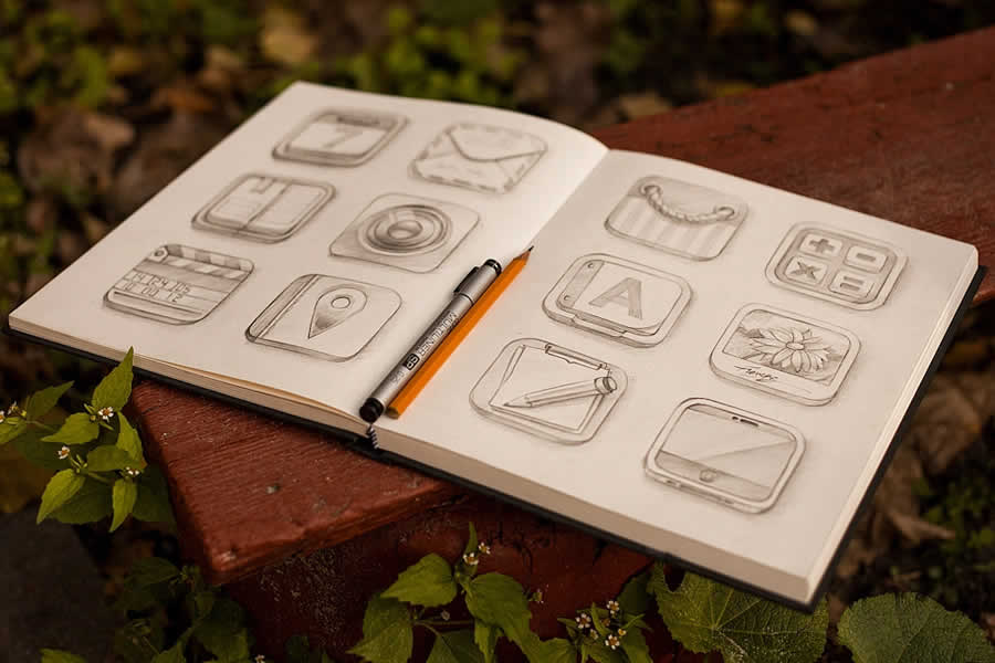 Mobile App Icon Sketches
