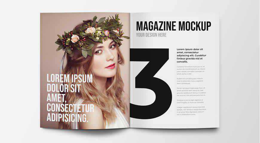 Open and Closed Magazine Photoshop PSD Mockup Template