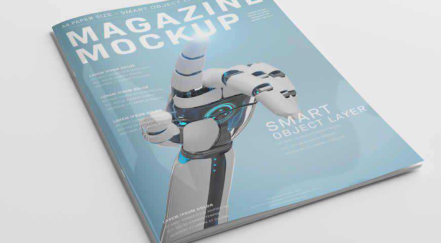 Magazine Cover on White Photoshop PSD Mockup Template