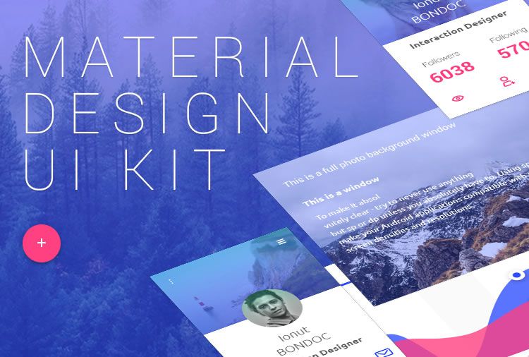 The Free Material Design UI Kit (Photoshop PSD)