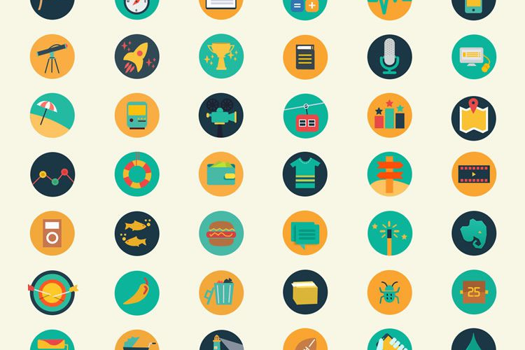 The Free Flat-Styled Meroo Icon Set (110 Icons in Photoshop Format)