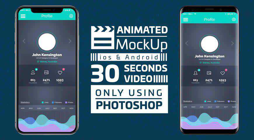 Mobile App Promotion Photoshop PSD Mockup Template