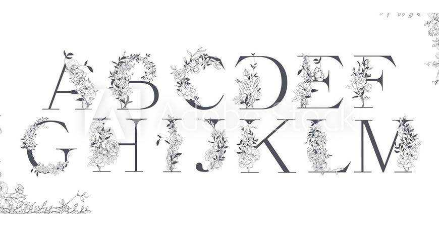 Flowery Wedding Alphabet Logo Template