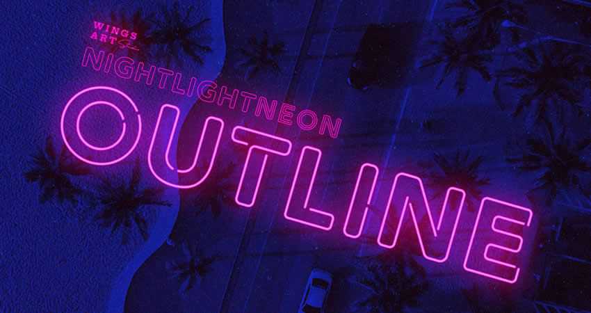 Retro Neon Outline Font family
