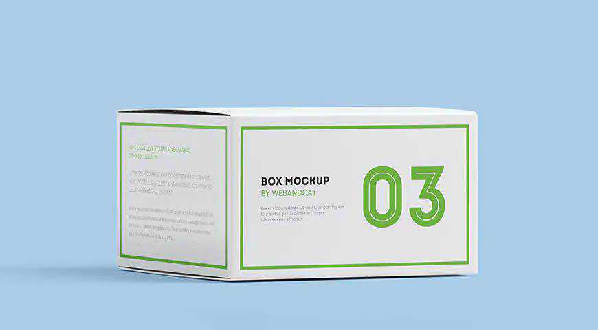Flat Square Package Box Photoshop PSD Mockup Template