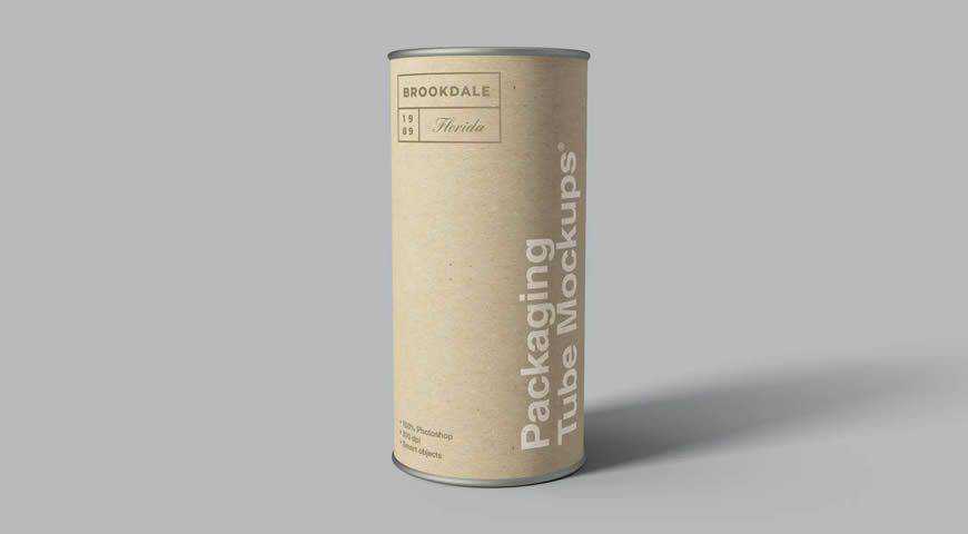 Packaging Tube Photoshop PSD Mockup Template