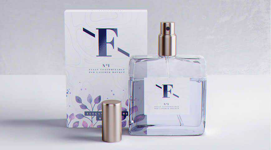 Perfume Packaging Photoshop PSD Mockup Template