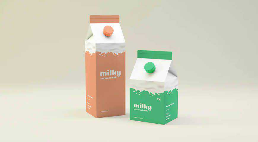 Milk Packaging Photoshop PSD Mockup Template