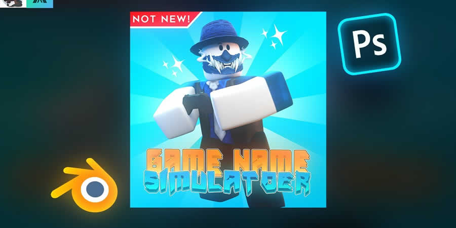 Create a Roblox Game Icon Using Blender Photoshop