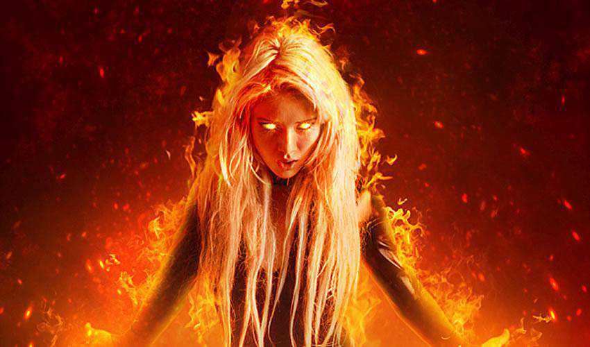 A Fantasy Fiery Portrait Photo-Manipulation
