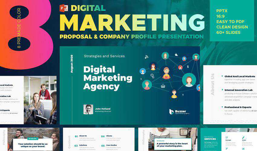 Digital Marketing Agency PowerPoint business presentation template
