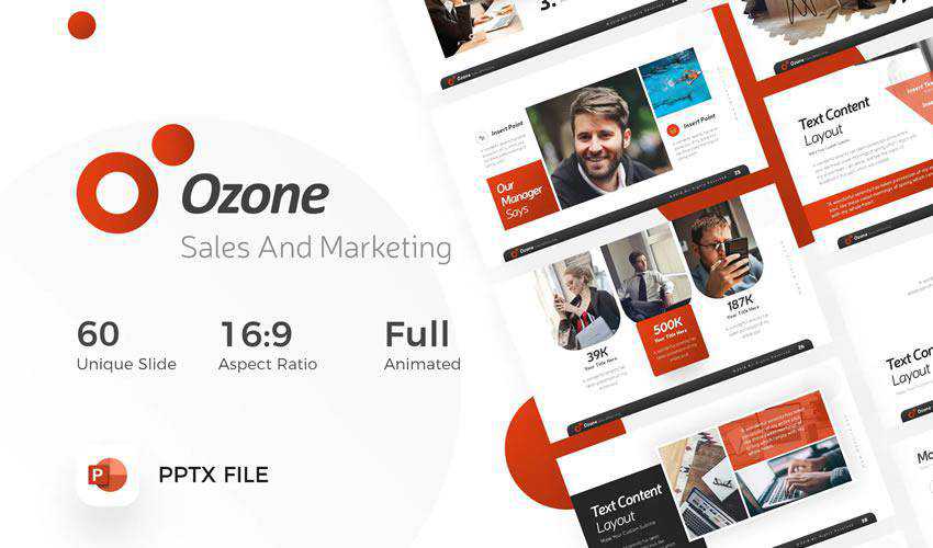 Ozone Marketing PowerPoint Business Sales presentation template
