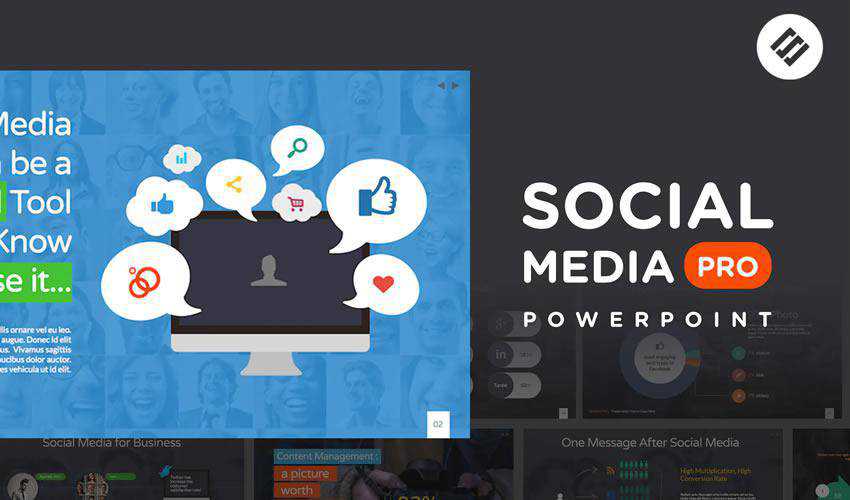 Pro PowerPoint social media presentation template