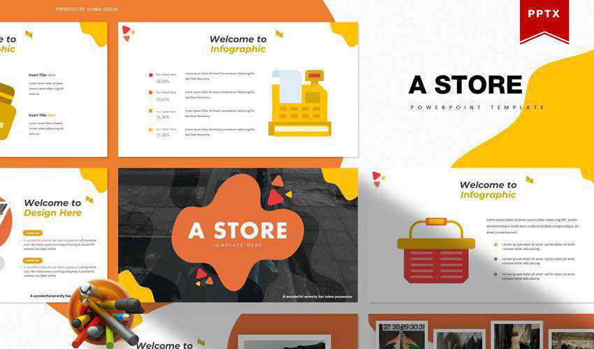store PowerPoint ecommerce shop presentation template