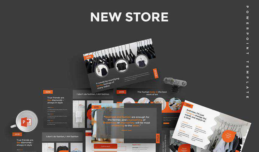 new store PowerPoint ecommerce shop presentation template