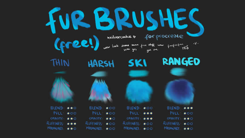 Fur Free Procreate Brushes