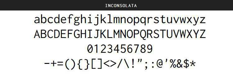 Inconsolata free programming code fonts