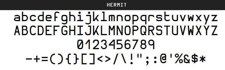 Hermit Light Medium Bold free programming code fonts