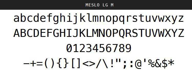 Meslo free programming code fonts