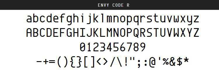Envy Code Regular Italic Bold free programming code fonts